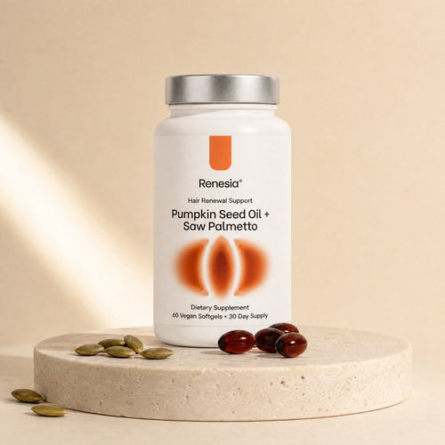 Renesia Pumpkin Seed Oil + Saw Palmetto bottle